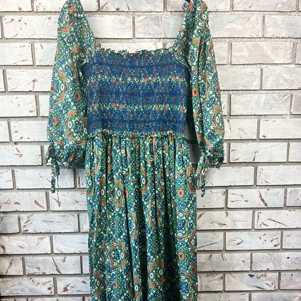 Cara Cara | Moroccan Tile Teal Jazzy Dress - Picture 8 of 10